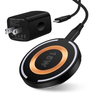 2 x Samsung Wireless Charger Fast Charging Pad 15W Magnetic Charger for Samsung Galaxy S25 Edge/S24/S23/S22/S21/S20/Pixel 10/9a/8a/8,MagSafe Charger Stand with 20W Charger Block for iPhone 17/16/15/14/13