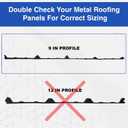 Duco USA-Made Classic Rib Foam Closure Strips 3ft Long, 9" Rib Profile - 20 Pack of Black Corrugated Roof Foam Strips - Weatherproof Seal to Block Gaps, Noise, Moisture, and More