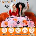 Buryeah 4 Pack Fall Throw Blankets Pumpkin Maple Leaf Turkey Lightweight Soft Warm Cosy Thanksgiving Autumn Flannel Blanket for Sofa, Bed, Couch, Home Decor(Skeleton,40 x 50 Inches)