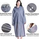Cosowe Rain Ponchos for Adults Reusable, 2 Pcs Raincoats Emergency for Women Men with Hood and Drawstring, One Size, E-gray