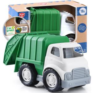 PLAY Eco-Friendly Garbage Truck, [USDA Certified] No BPA/Phthalate/PVC, Recycled Bioplastic Trash Truck Toys for Boys 1-4, Fine Motor Skills Car Toys Vehicle Gift for Kids