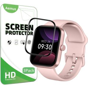 Screen Protector Compatible for Yoever Smart Watch 1.91" (3 Pack) 3D Full PMMA Compatible for KEEPONFIT, TOOBUR IDW20 Smart Watch Protective Film