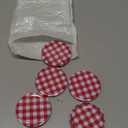 Luxshiny Wide Mouth Jar Lids 12-Pack Red Plaid Aluminum Canning Lids 2.75 Inch Diameter for Mason Jar Sealing and Drinking Lid Replacement