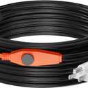 VEVOR Pipe Heating Cable, 80FT 7W/FT Heat Tape for Pipes with Built-in Thermostat, Water Pipe Heat Cable Protects PVC Hose, Metal and Plastic Pipe from Freezing