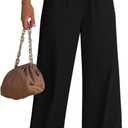 GRAPENT Wide Leg Pants for Women Work Business Casual High Waisted Dressy Pants Flowy Trousers Office (Small, Black)