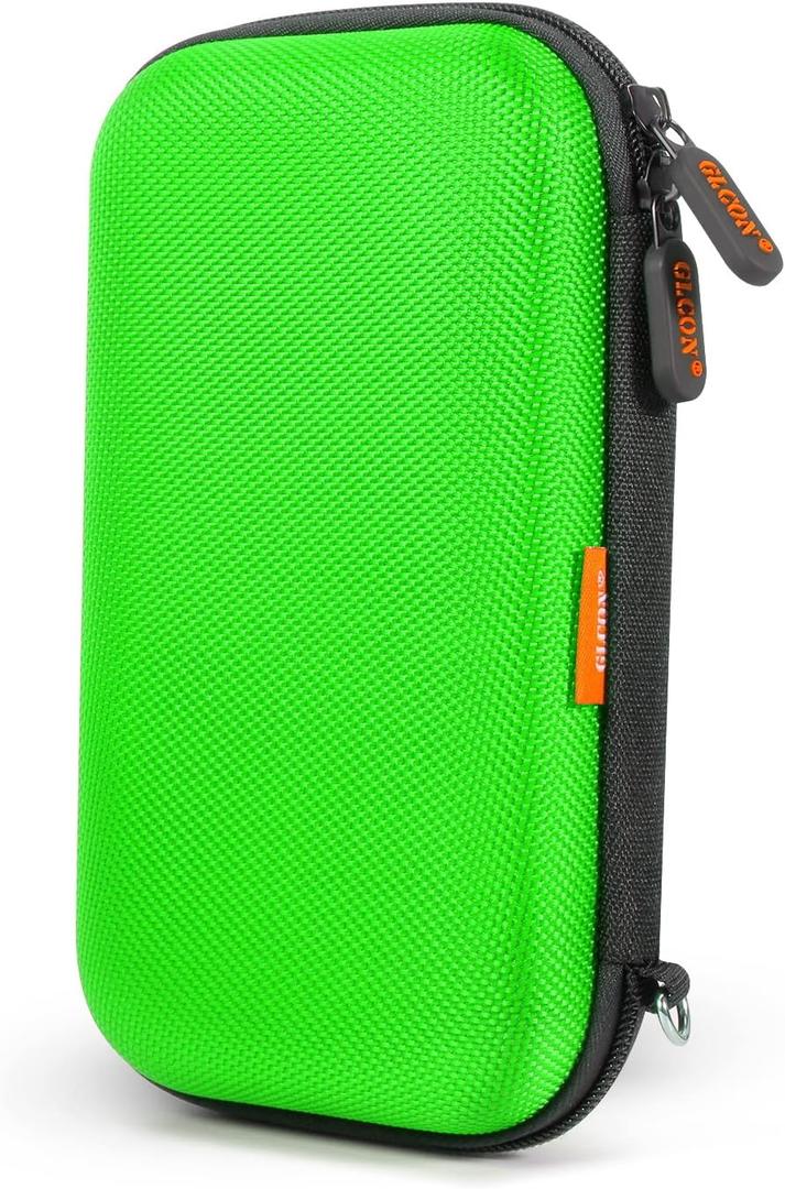 GLCON Power Bank Storage Case Hard EVA Protective Travel Case  Small Electronic Carrying Pouch for Hard Drive, Cell Phone, Charging Cable, External Battery, Earbuds (Light Green)
