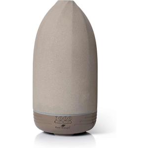 Plant Therapy Metro Stone Diffuser Gray - Essential Oil Diffuser - Sleek Design for Home & Office, 8 Hours of Diffusion, Auto Shut Off, Soft Ambient Lighting, Four Timer Settings (Grey)