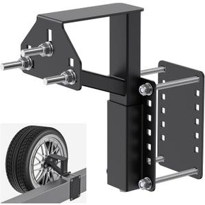 Heavy Duty Spare Tire Carrier Mount Bracket for Utility Trailer, RV, Camper & Boat Fits 4/5/6 Lug Wheels with 4", 4.25", 4.5", 4.75", 5", 5.5" & 6" Bolt Patterns, Holds up to 160 lbs