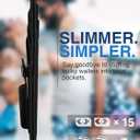 Minimalist Wallet with AirTag Holder Credit Card Holder Slim Wallet for Women, Leather Front Pocket Wallet Compact Small Card Holder Travel Thin Card Case ID Window RFID Blocking (Black)