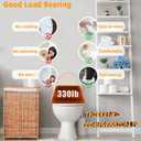 Round Toilet Seat Soft Close 16.5", Standard Universal Toilet Lid Round with PP Material Safe, Easy to Clean and Install, Ergonomic design, Never Loosens, 2 Years Support, Almond Plastic