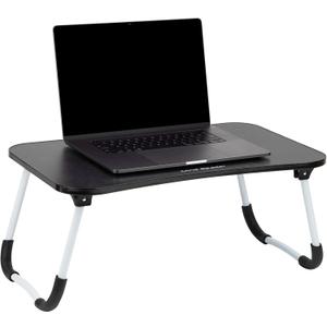 Mind Reader Lap Desk Laptop Stand, Bed Tray, Folding Legs, Couch Table, Portable, MDF, 23.25" L x 13.75" W x 10.5" H, Black