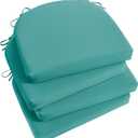 Basic Beyond Outdoor Chair Cushions Set of 4, Outdoor Cushions for Patio Furniture, Water Resistant Patio Chair Cushions with 2 Ties, 17x16x2, Teal