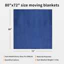 Padded Moving & Packing Blankets-Heavy Duty Pro - 80" x 72" (90lb/dz Weight) - Furniture Shipping Pads for Moving and Storage- Blue-6 Pack