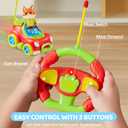 lalalark JOVA 2 Pack Remote Control Car for Toddlers, RC Cars with Cartoon Figure, Kids Toy Bumper Cars with LED Lights and Sounds, Light Up Car with Music, Christmas Birthday Gift for Boys Girls