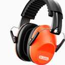 Ear Muffs for Noise Reduction: 27.4SNR Noise Cancelling Headphones for Kids Adults, EM100 Adjustable Hearing Protection Earmuffs for Monster Jam, Autism Sensory, Concerts, Fireworks Orange