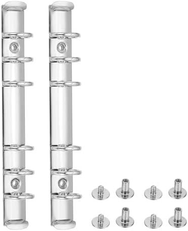 PATIKIL A6 6-Hole Ring Binder Mechanisms, 2 Set Binder Spines Replacement for Binder Planners, Silver Tone