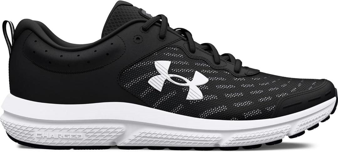 Under Armour Men's Charged Assert 10 Running Shoe (12, (001) Black/Black/White)