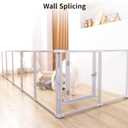 Clear Acrylic Dog Play Pen Indoor Pet Enclosure for Small Dogs & Cats, Outdoor Use with Door, Easy Assemble & Cleaning (White, 24 Inch-H, 2Panel)