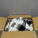 Sunbeam Heated Microplush Buffalo Plaid Throw Blanket - Black/White, 1 ct
