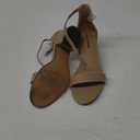 Amazon Essentials Women's Two Strap Heeled Sandal (6.5, Beige Faux Leather)