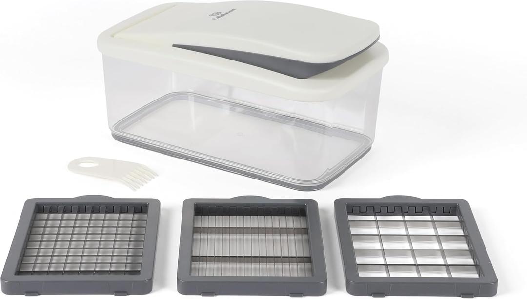 Calphalon Aero 5-in-1 Vegetable Chopper and Dicer with Container, Multifunction Food Chopper for Fruits, Vegetables, Onions, Meal Prep Kitchen Tool with Easy Clean Design