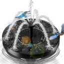 2.5W Solar Bird Bath Fountains Upgraded Solar Pond Fountain with 6 Nozzles,Solar Fountain for Bird Bath, Pond, Garden Decor (Black)