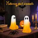 3 x Halloween Figurines Ghost Decor, Resin Statue Halloween Ghost Decorations, Cute Small Cute Ghost Figurine for Table Shelf Display, Decoration Indoor (Yellow)