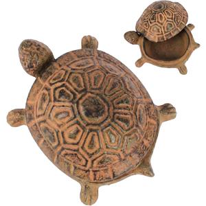 Cast Iron Turtle Key Hider for Outside - Waterproof Spare Key Hider to Hide a Key Securely - Unique Garden Decor for Yard, Patio & Outdoor Areas (Desert color, Standard size)