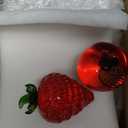 Wesiti Crystal Glass Fruit Decor Strawberry Apple Peach Lemon Pomegranate Fruit Figurines Collectibles Blown Glass Decor Tabletop Centerpiece Decoration for Home Birthday Kitchen Wedding