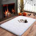 Merelax Soft Modern Indoor Shaggy Area Rug for Bedroom Livingroom Dorm Kids Room Home Decorative, Non-Slip Plush Fluffy Furry Fur Rugs Comfy Nursery Accent Floor Carpet 2x3 Feet, White