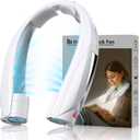 Laimiod Hand Free Portable Neck Fan with LED Book Light for Men & Women | Comfortable Silicone Made, 6-20 Hours Long Lasting, 6 Adjustable Speeds, Ultra Quiet Personal Neck Cooler for Indoor Outdoor