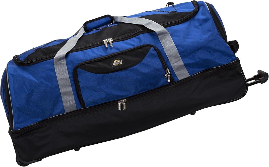 Rockland Drop Bottom Rolling Duffel Bag, Navy, 40-Inch