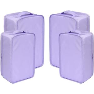 Travel Shoe Bags, Foldable Waterproof Shoe Pouches Organizer-Double Layer (2+2 Purple Shoebags)