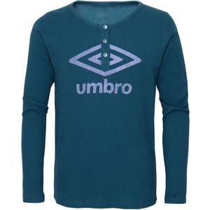 Umbro Girls Thermal Henley (X-Small, Blue Coral)