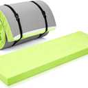 Lyrow 3 Inch Thick Yoga Mat, 72 x 24 Inch Cushioned Foam Floor Mat with Carry Strap, Non Slip PU Leather Workout Pad for Pilates, Stretching, Restorative Yoga and Home Gym