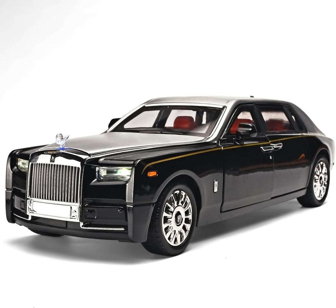 OANMYJJO Car Toys for Boys 1/18 Diecast Cars Phantom Model Car Kits Collectible Suitability for Children and Adults,Pull Back Cars with Light and Sound,Toy Cars for Boys Age 4-7Silver