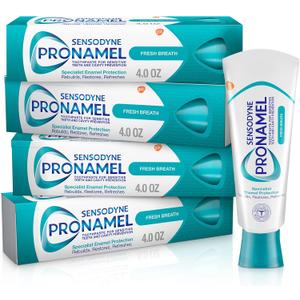 Sensodyne Pronamel Fresh Breath Enamel Toothpaste for Sensitive Teeth and Cavity Protection, Fresh Wave - 4 oz (4 Pack)
