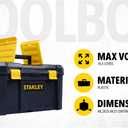 Stanley Tools and Consumer Storage STST19331 Stanley Essential Toolbox, 19", Black/Yellow