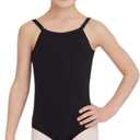 Capezio Girls' Team Basic Camisole Leotard with Adjustable Straps (Large, Black)