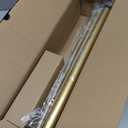 PORTRES Gold Heavy Duty Curtain Rods for Windows 66 to 120 Inches Adjustable Length 1" Diameter Brass Curtain Rod with Modern Decorative Finials for Outdoor Bedroom Kitchen Living Room