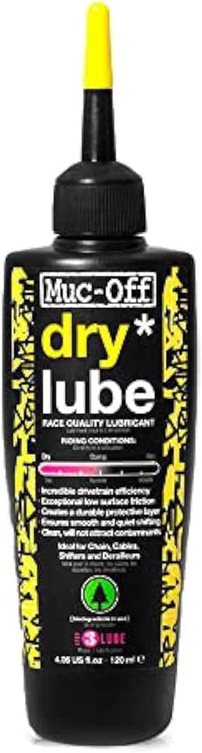Muc-Off Bio Dry Bike Chain Lube with Microfiber Cloth | Wax-Based Formula for Smooth Gear Shifts | Creates Protective Layer and Reduces Friction (120ml)