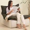 Bean Bag Chair for Adults, Giant Bean Bag Sofa with High Density Foam, Fireside Bean Bag Couch for Living Room, Bedroom, Balcony, Green