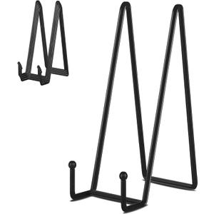 IBosins 5 Pack 12 Inch Plate Holder Display Stands, Large Metal Black Frame Stand for Picture, Book, Photo Easel, Creation, Collectibles