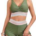 Women's Two Piece Swimsuit with Boy Shorts High Waisted Bikini Sets Sporty Swimming Suits Bathing Suit 2XL