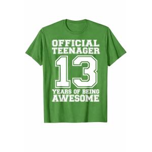 Official Teenager 13th Birthday Gifts 13 Year Old Boys Girls T-Shirt, Large