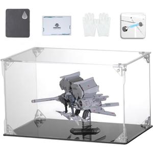 Clear Acrylic Display Case, Front-Open Door with Magnetic Buckle, Assemble Display Box, Dustproof Protection Showcase for Figures, Collections, Models, Toys (10x6x6 inch, 25x15x15 cm)