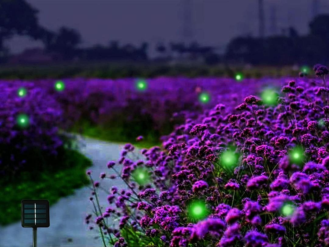 Outdoor Solar Powered Firefly Lights Bugs with 9 Bee, Flickering Fireflies String Lights with 9 Amusing Fireflies Bulbs for Garden Patio Lawn, Brings Back Memories of Your Childhood (Outdoor use 1Pack)