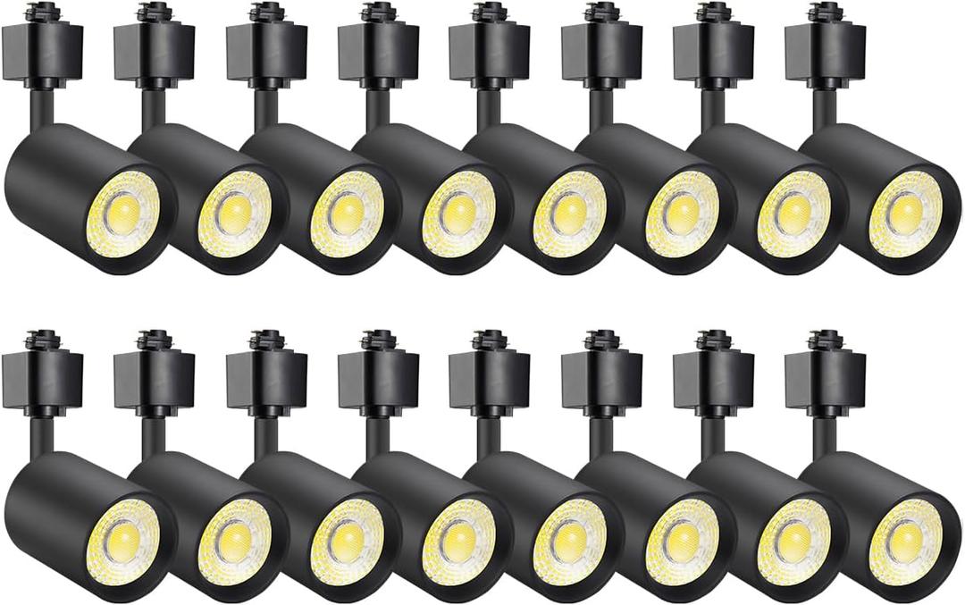 VANoopee 16-Pack 10W Dimmable LED Track Lighting Heads H Type Track Light Replacement Fixtures Bright 3000K Warm White Ceiling Spotlight for Accent Task Art, Flicker Free CRI90+ 24 800lm Black