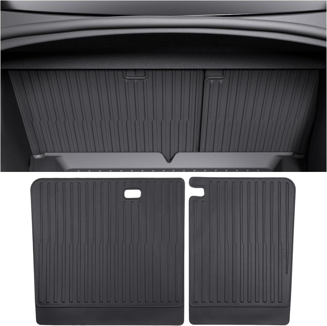 2nd Row Seatback Protector Compatible with Tesla Model 3 Highland 2024-2026 5 Seat Back Seat Cover Mat All Weather Cargo Liner Accessories | Custom Fit Trunk Protection (2PCS Backrest Protector)