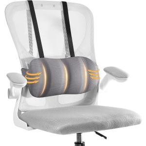 Lumbar Support Pillow for Car,Back Support for Car Seat Cushion,Adjustable Straps Securely Fixed Car Lumbar Support Pillow for Office Chair (Gray for Office Chair)